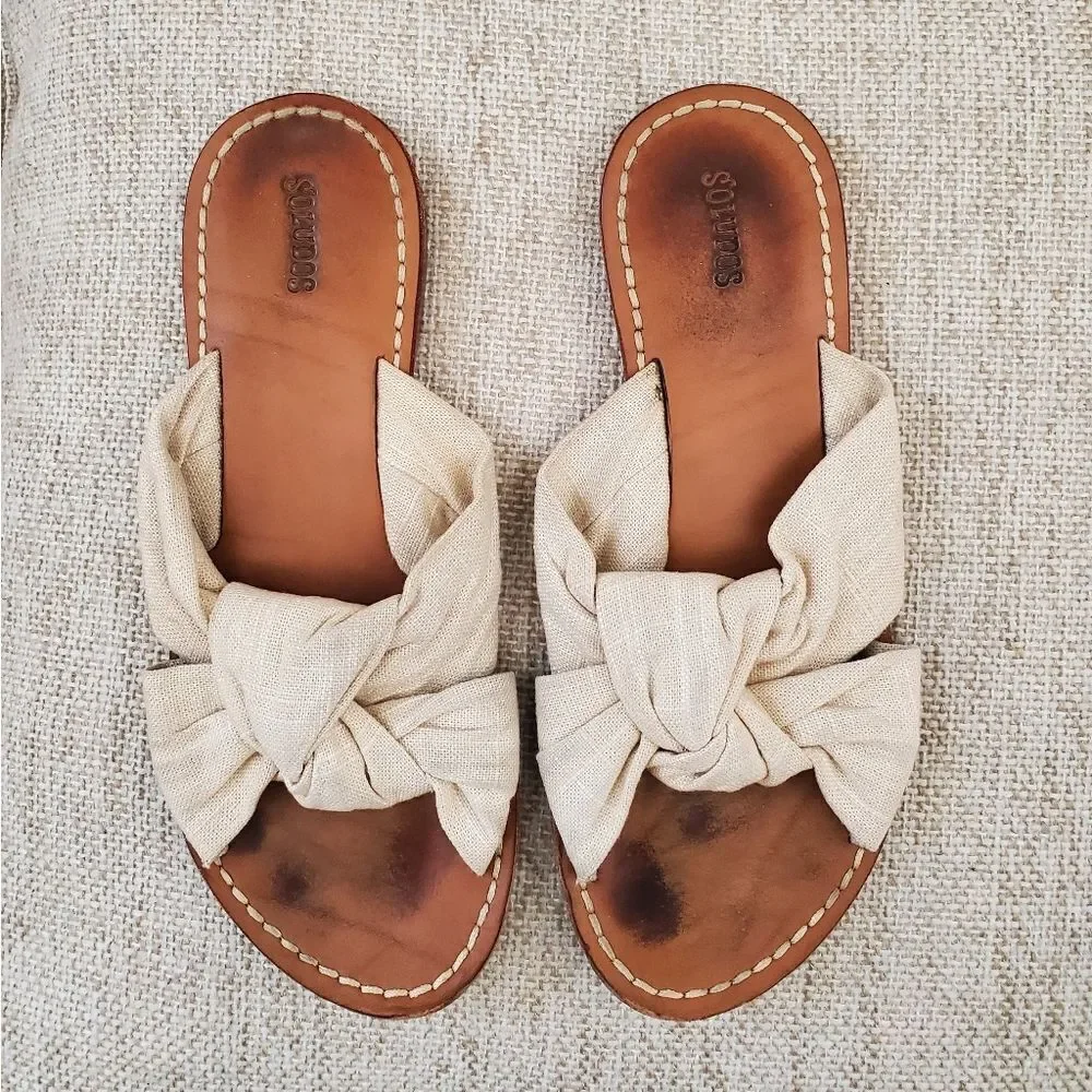 Saludos Knotted Slide Sandals Sz 7.5